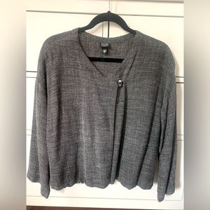 Eileen Fisher Black and White Woven Cropped Top, Size Petite Large